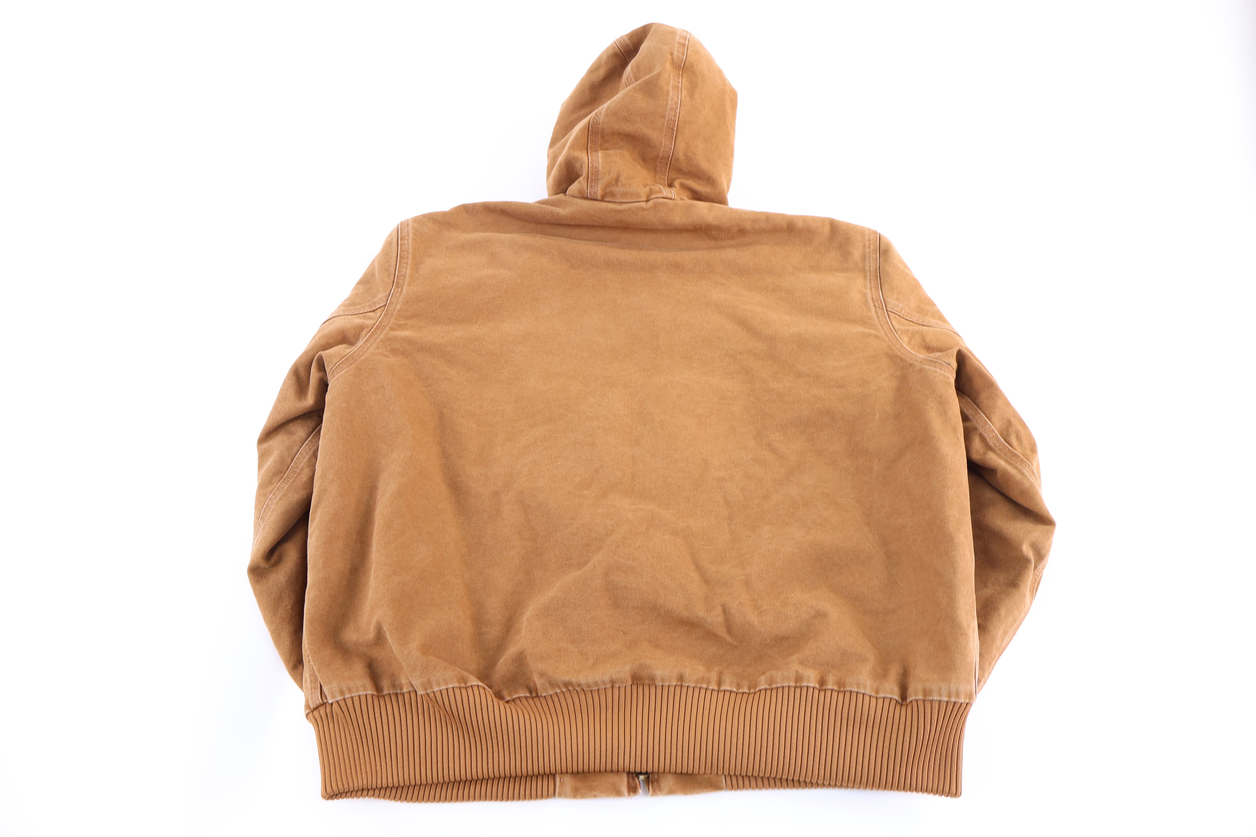 Carhartt Logo Patch Tan Full Zip Jacket - Jacket - Thrifted Threads