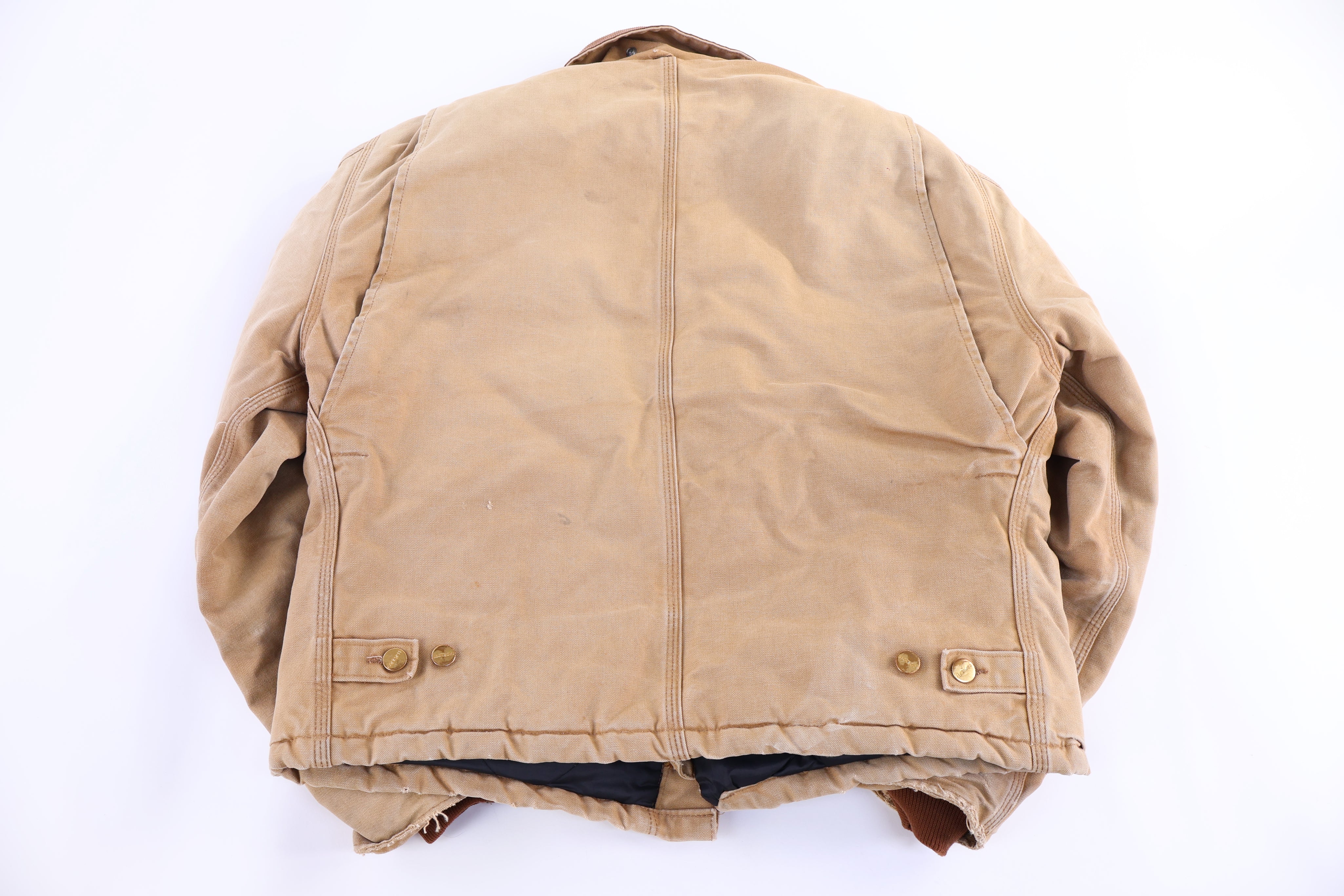 Carhartt Logo Patch Tan Full Zip Jacket - Jacket - Thrifted Threads