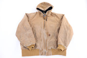 Carhartt Logo Patch Tan Full Zip Jacket - Jacket - Thrifted Threads