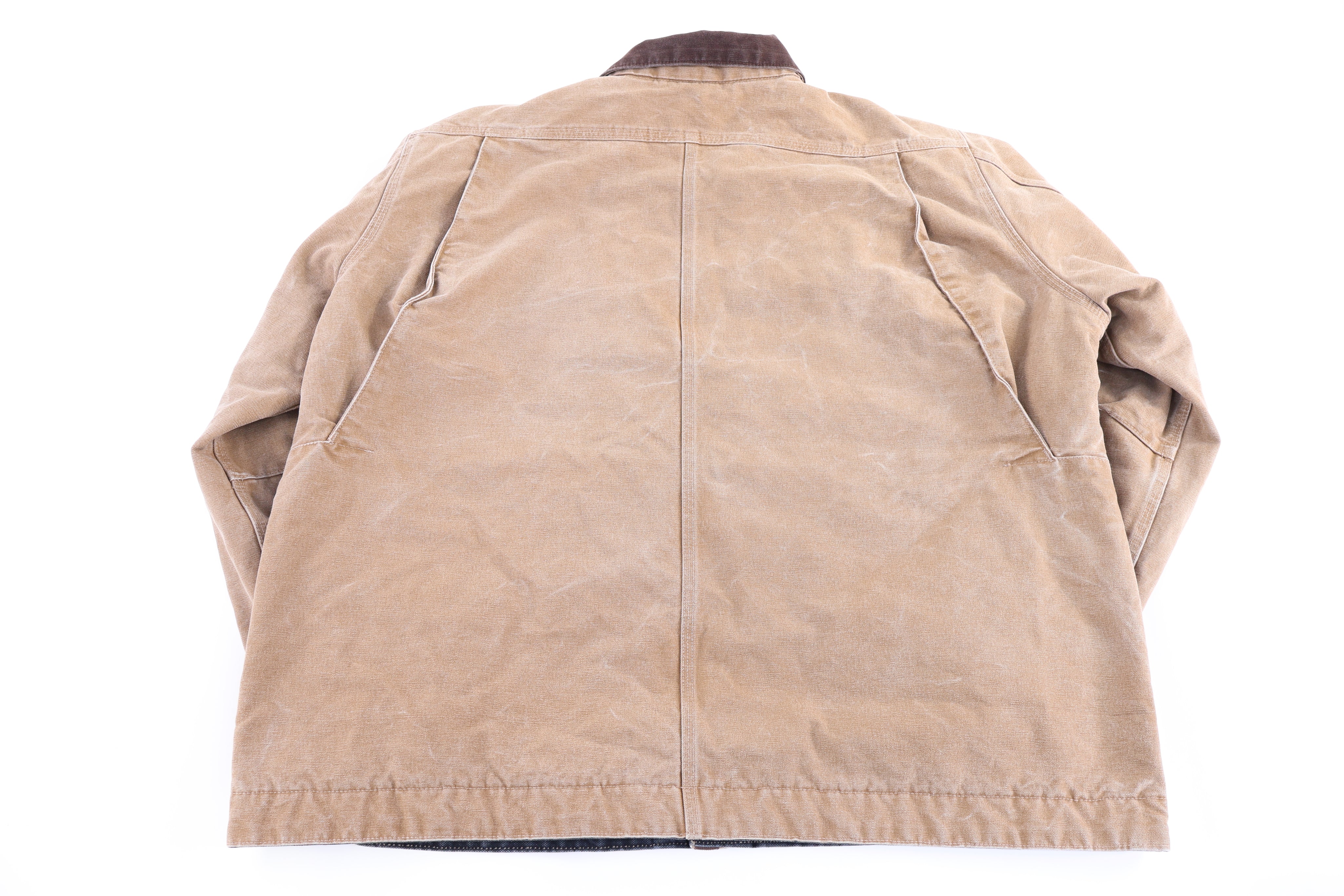 Carhartt Logo Patch Tan Full Zip Jacket - Jacket - Thrifted Threads