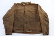 Carhartt Logo Patch Tan Full Zip Jacket - Jacket - Thrifted Threads