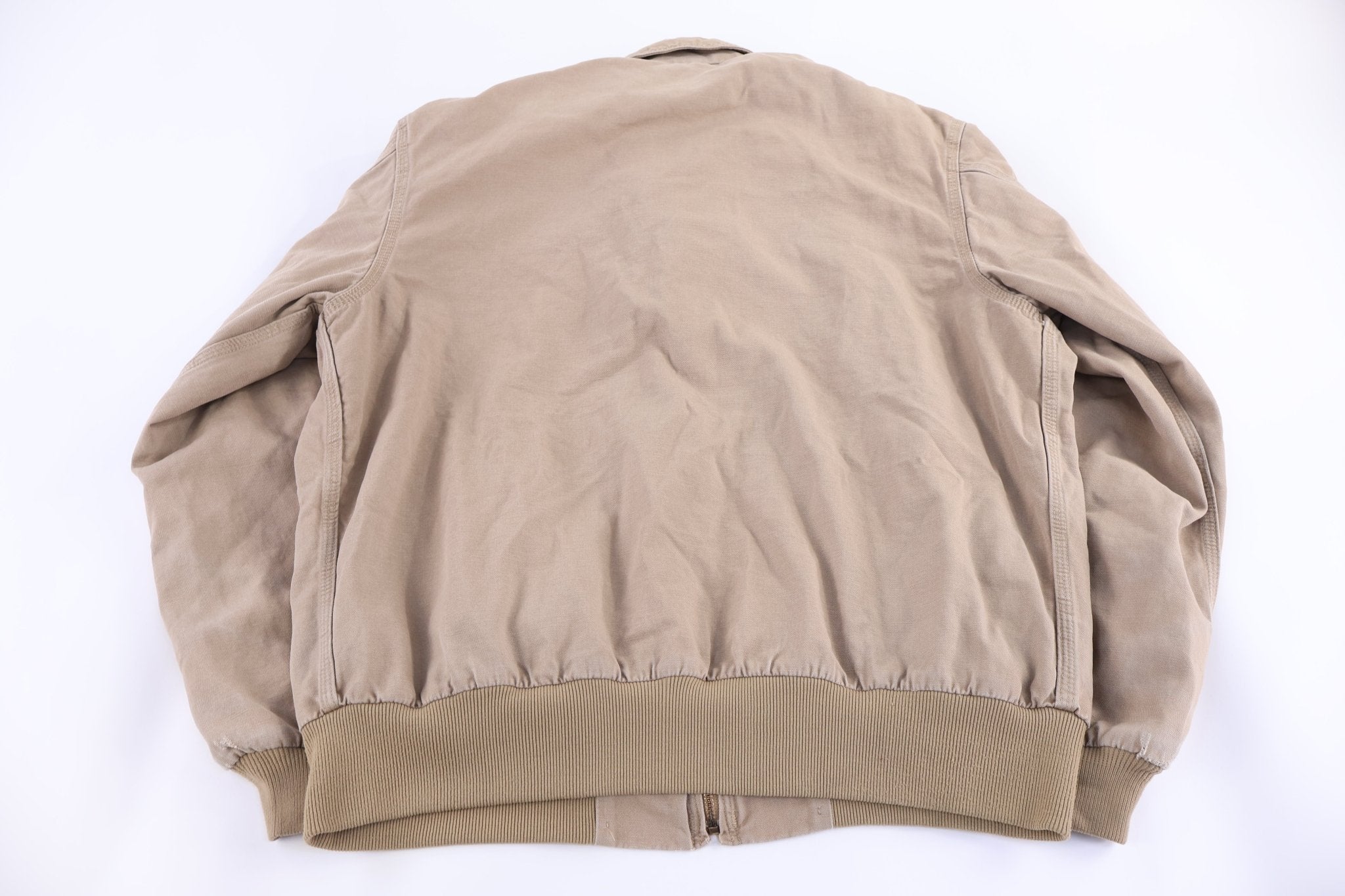 Carhartt Logo Patch Tan Full Zip Jacket - Jacket - Thrifted Threads