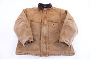 Carhartt Logo Patch Tan Full Zip Jacket - Jacket - Thrifted Threads