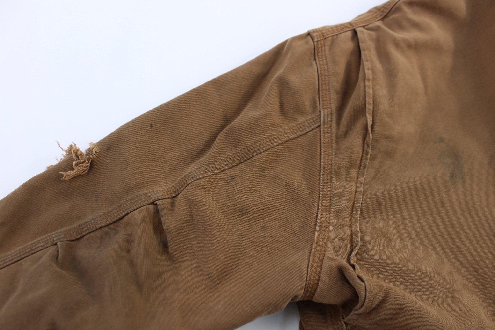 Carhartt Logo Patch Tan Full Zip Jacket - Jacket - Thrifted Threads
