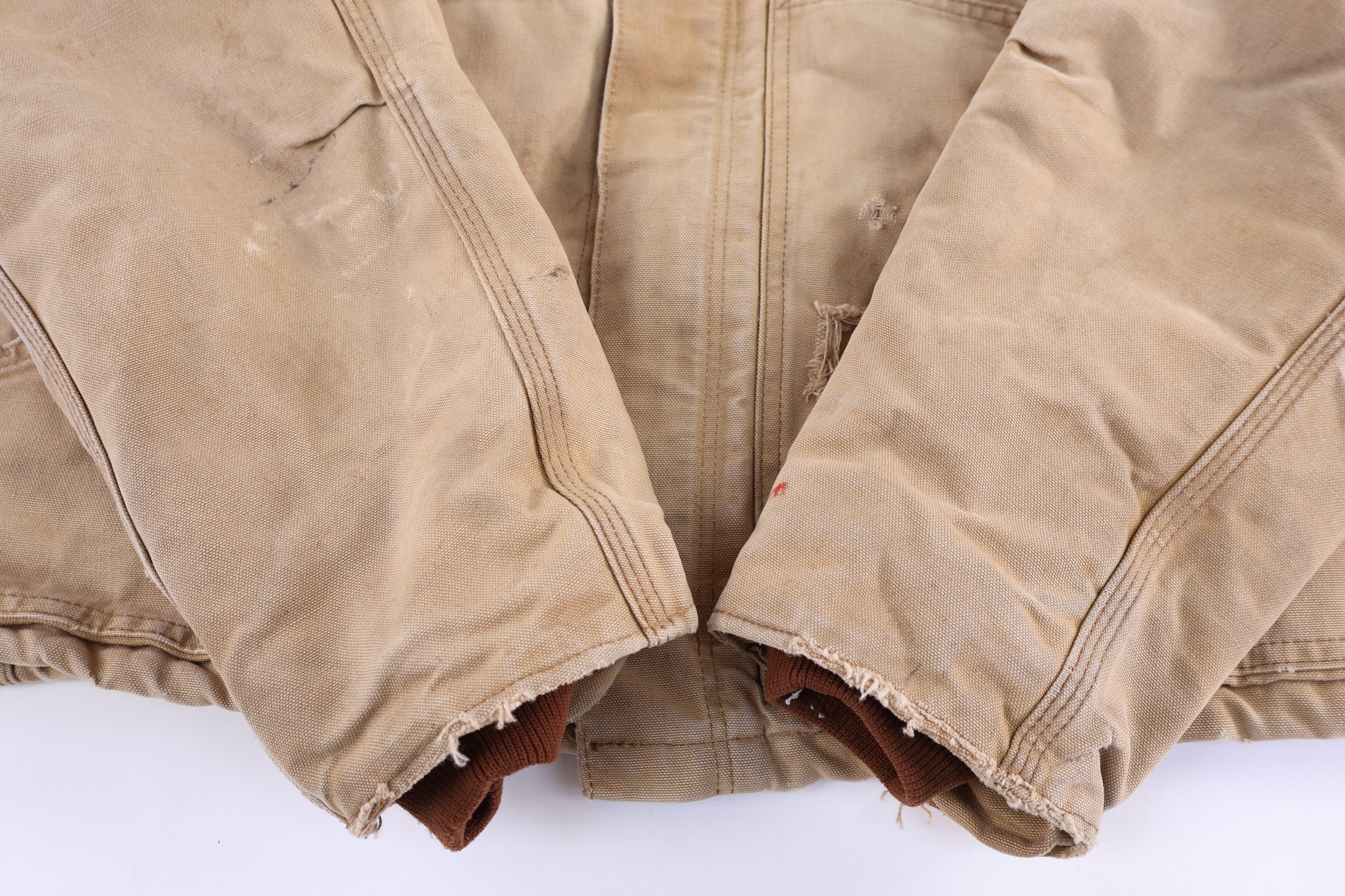 Carhartt Logo Patch Tan Full Zip Jacket - Jacket - Thrifted Threads