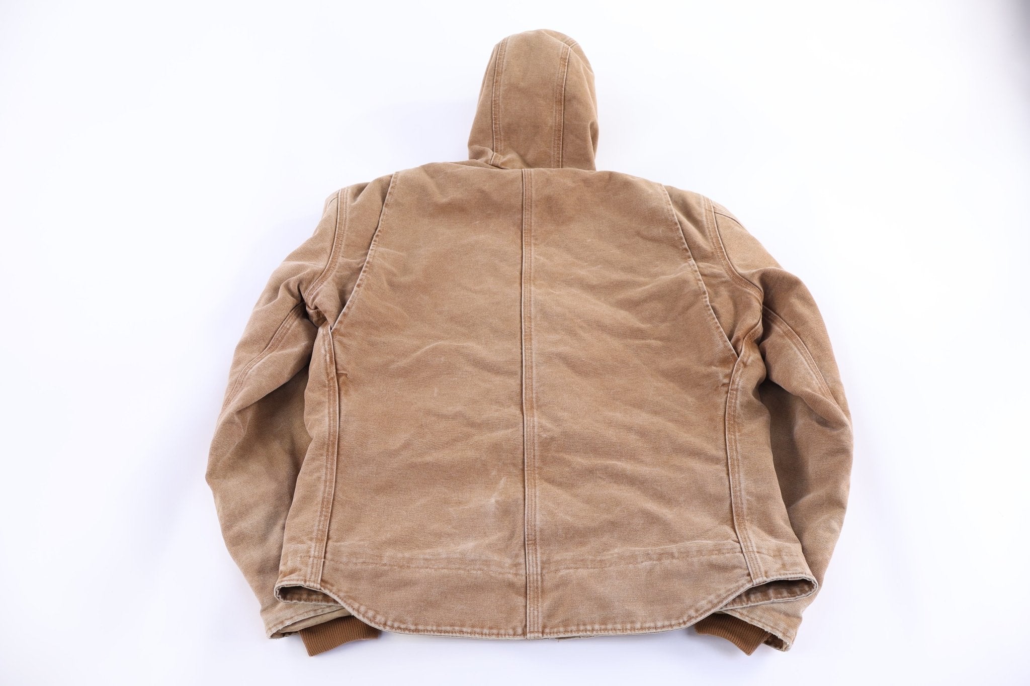 Carhartt Logo Patch Tan Full Zip Jacket - Jacket - Thrifted Threads
