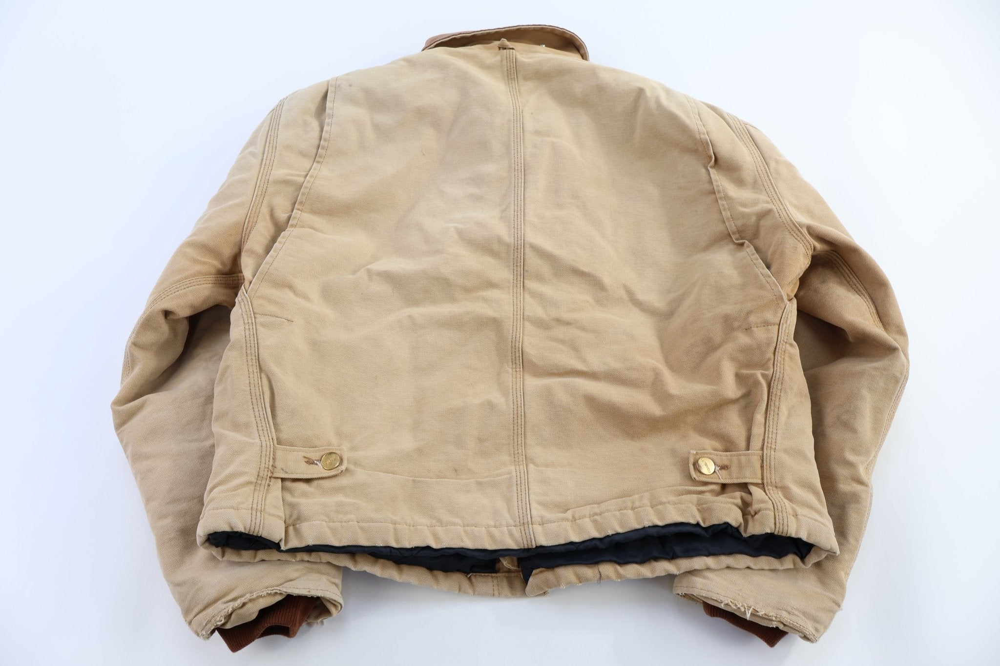 Carhartt Logo Patch Tan Full Zip Jacket - Jacket - Thrifted Threads