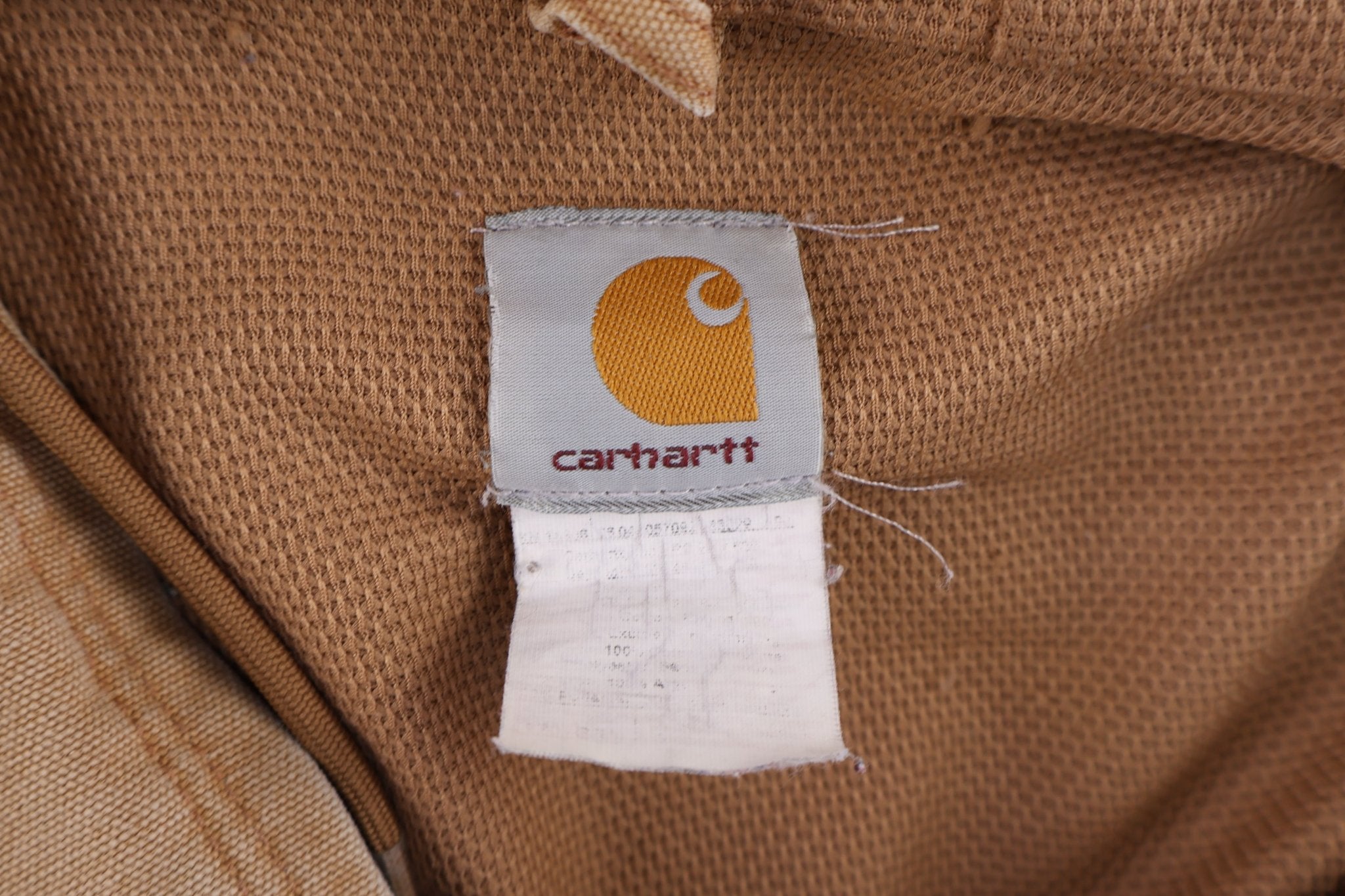 Carhartt Logo Patch Tan Full Zip Jacket - Jacket - Thrifted Threads