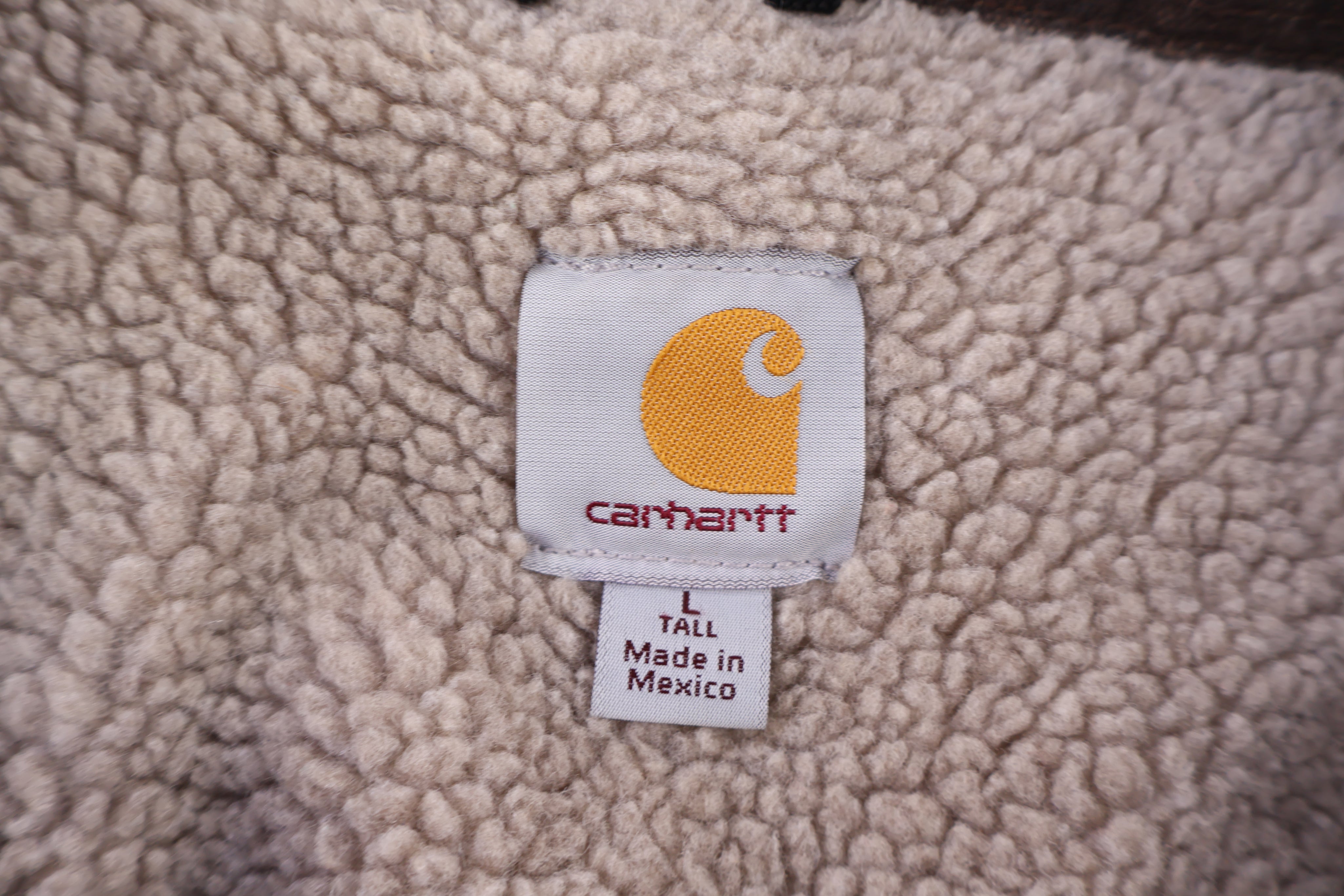 Carhartt Logo Patch Tan Full Zip Jacket - Jacket - Thrifted Threads
