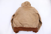 Carhartt Logo Patch Tan Full Zip Jacket - Jacket - Thrifted Threads