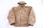Carhartt Logo Patch Tan Full Zip Jacket - Jacket - Thrifted Threads