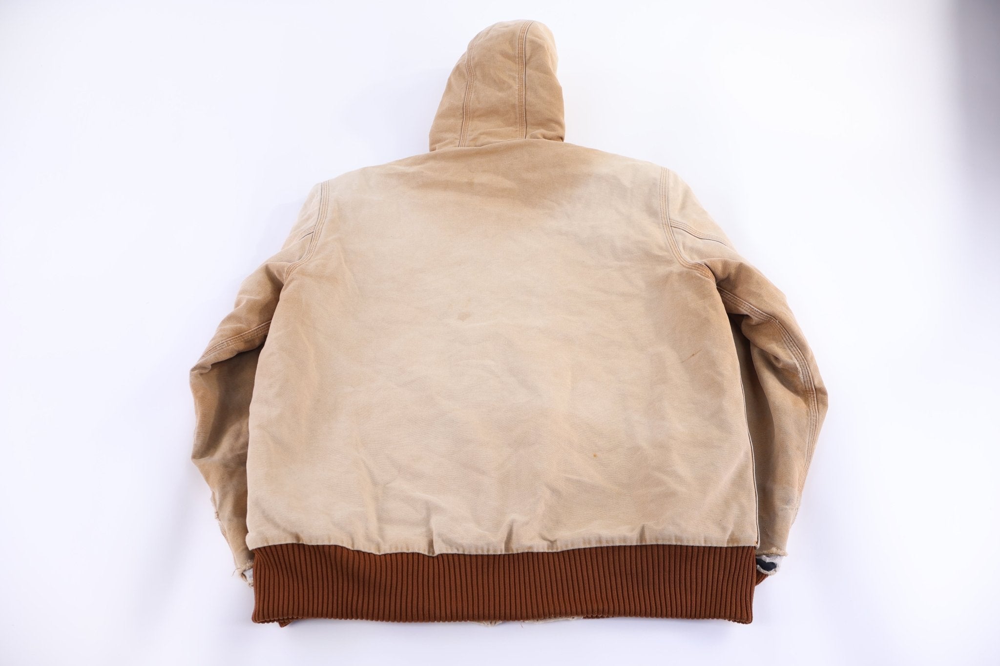 Carhartt Logo Patch Tan Full Zip Jacket - Jacket - Thrifted Threads