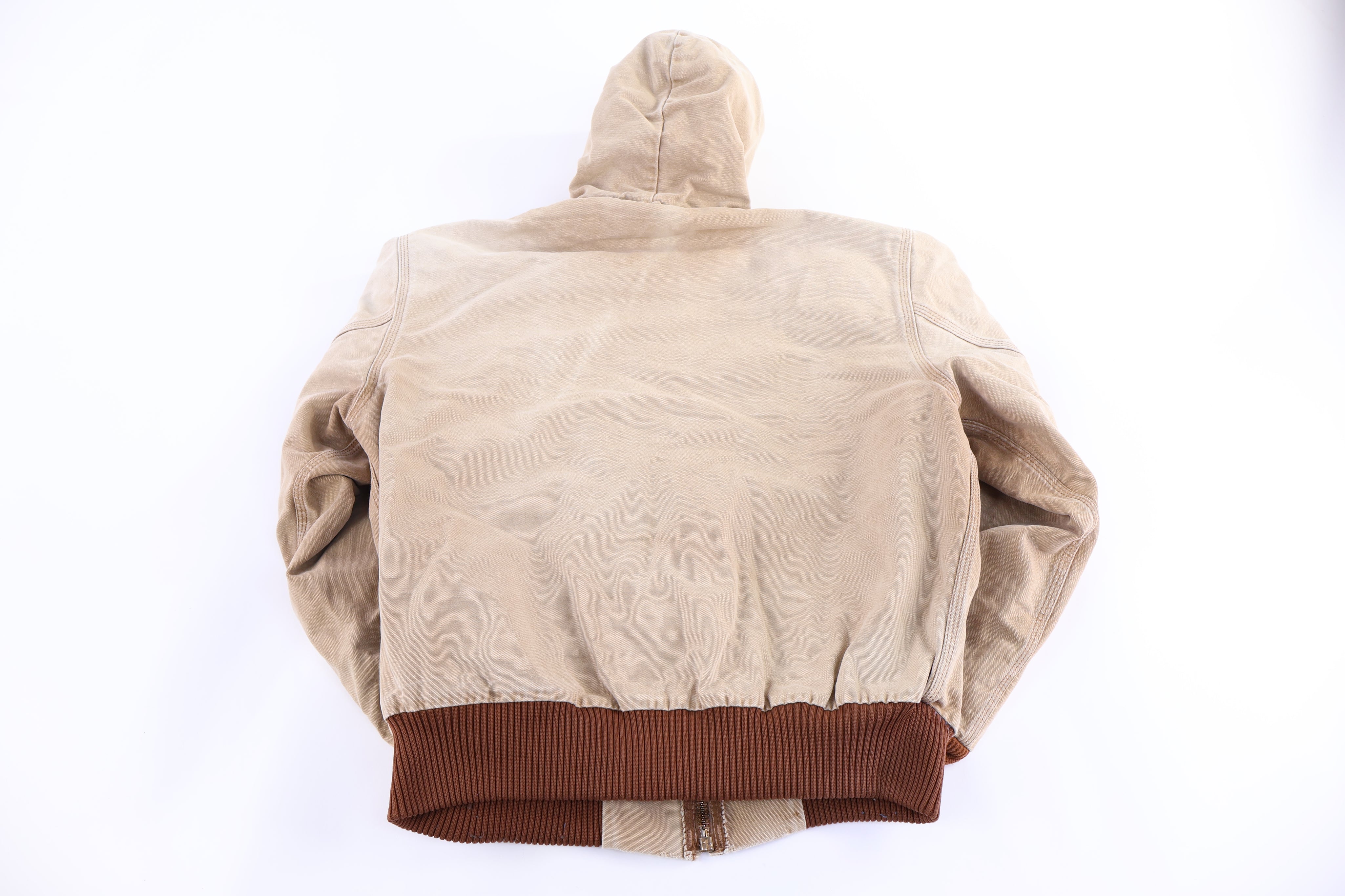 Carhartt Logo Patch Tan Full Zip Jacket - Jacket - Thrifted Threads