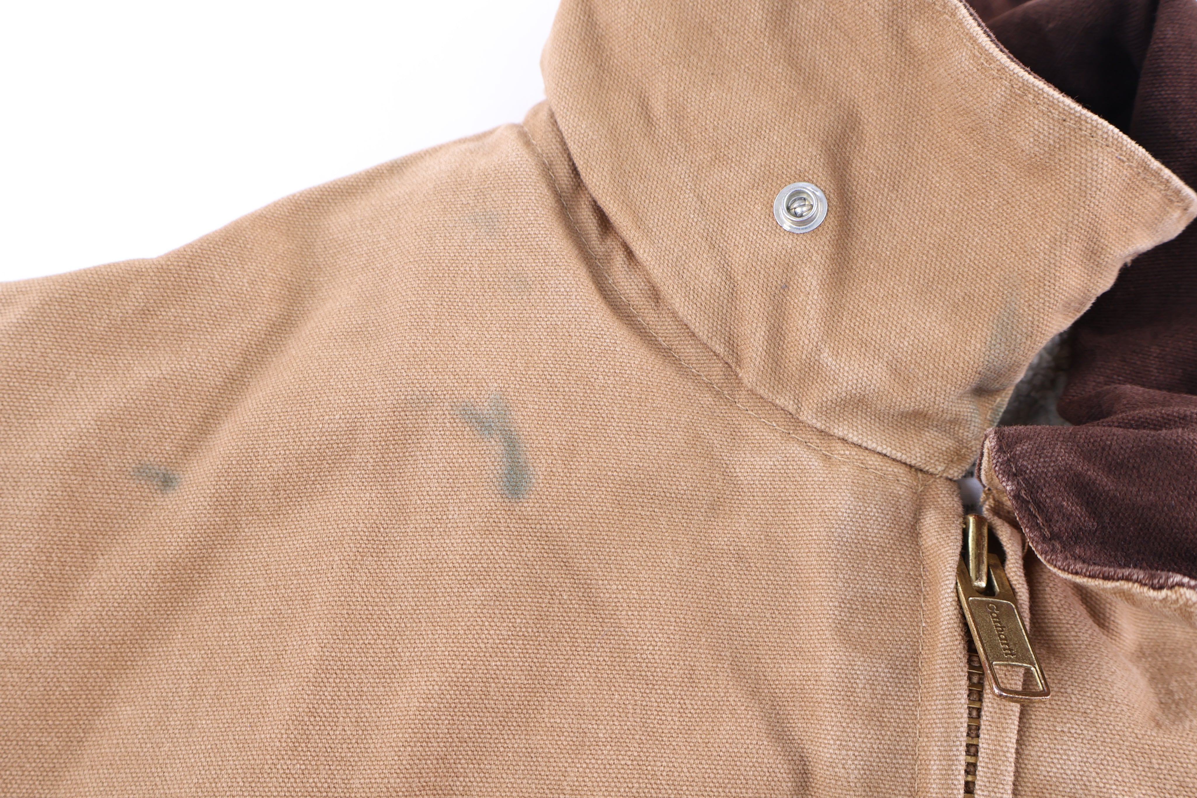 Carhartt Logo Patch Tan Full Zip Jacket - Jacket - Thrifted Threads