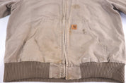 Carhartt Logo Patch Tan Full Zip Jacket - Jacket - Thrifted Threads