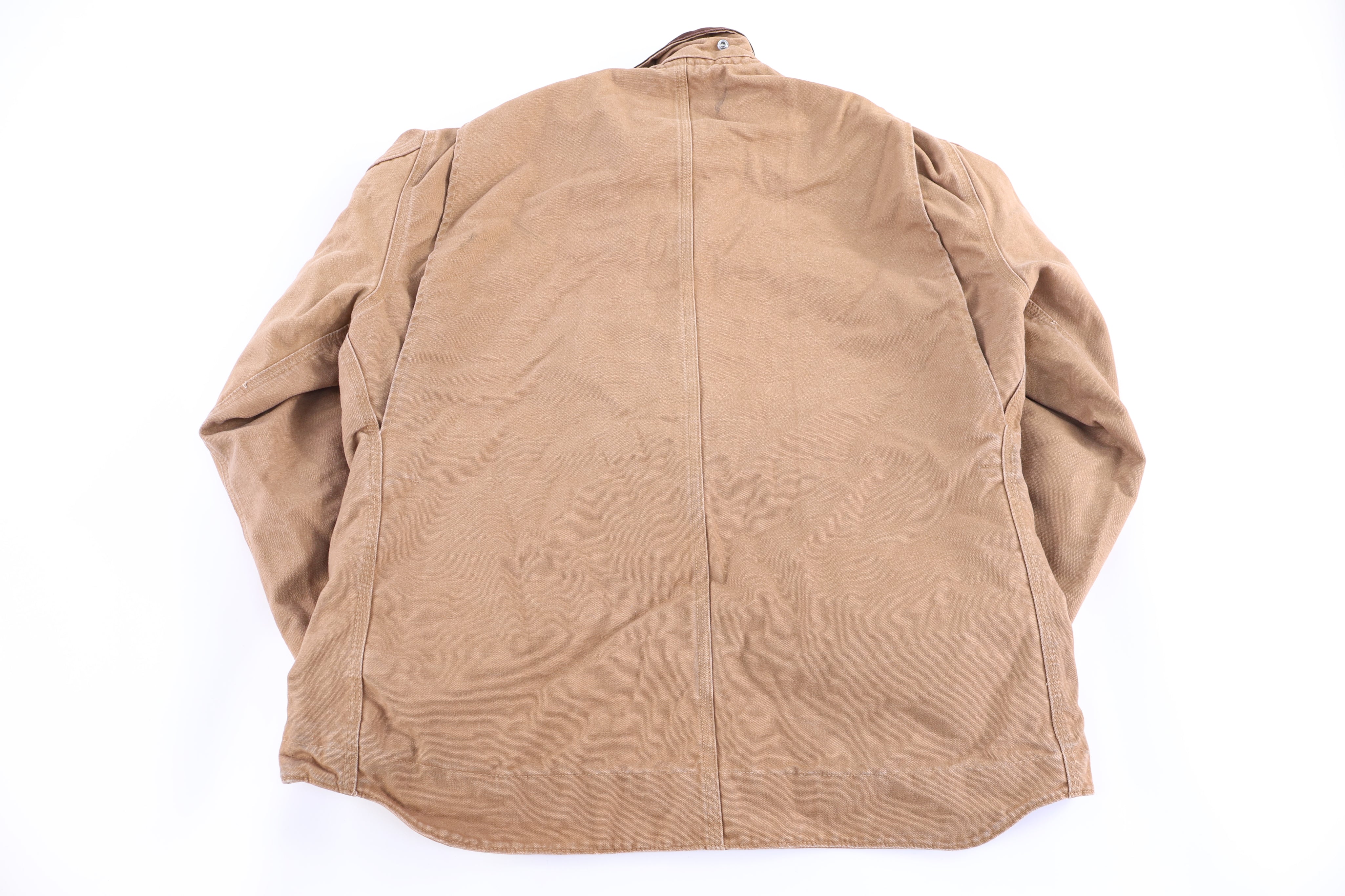 Carhartt Logo Patch Tan Full Zip Jacket - Jacket - Thrifted Threads