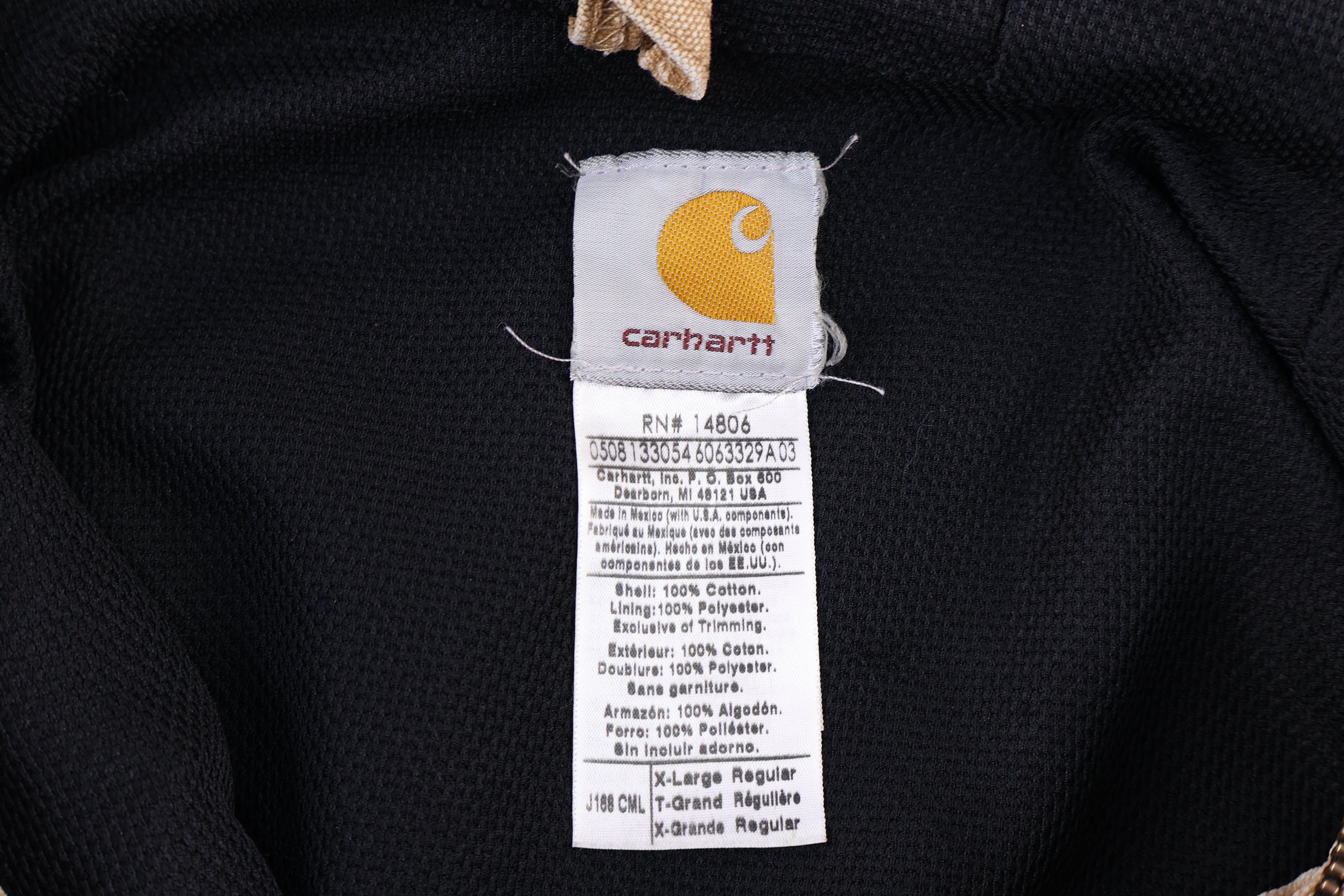 Carhartt Logo Patch Tan Full Zip Jacket - Jacket - Thrifted Threads