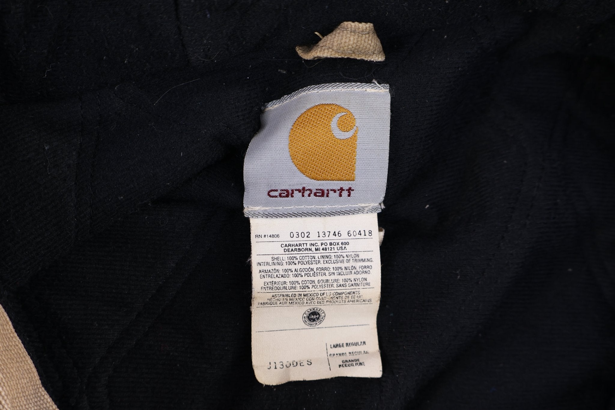Carhartt Logo Patch Tan Full Zip Jacket - Jacket - Thrifted Threads