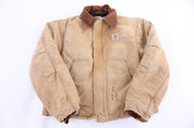 Carhartt Logo Patch Tan Full Zip Jacket - Jacket - Thrifted Threads