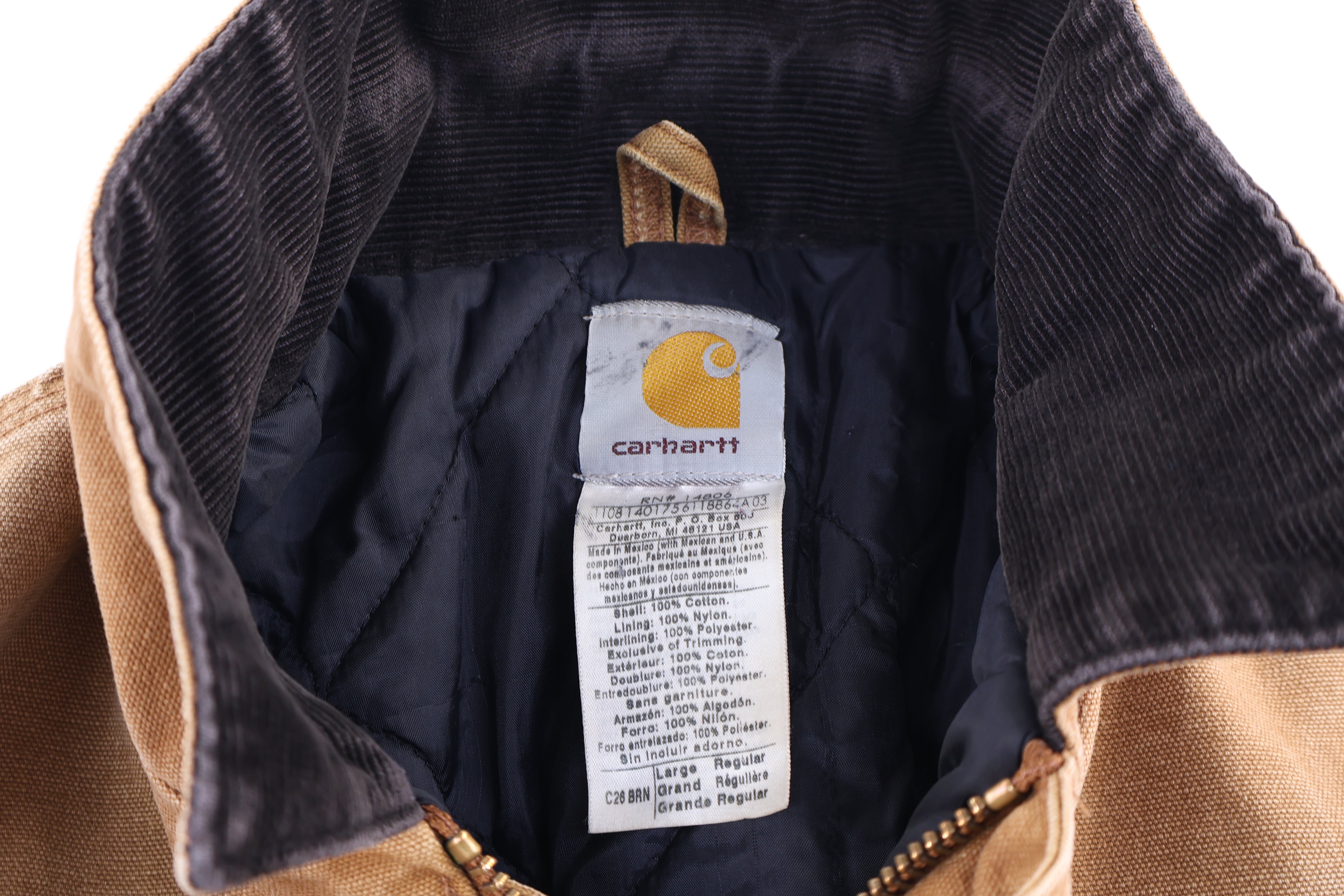 Carhartt Logo Patch Tan Full Zip Jacket - Jackets - Thrifted Threads