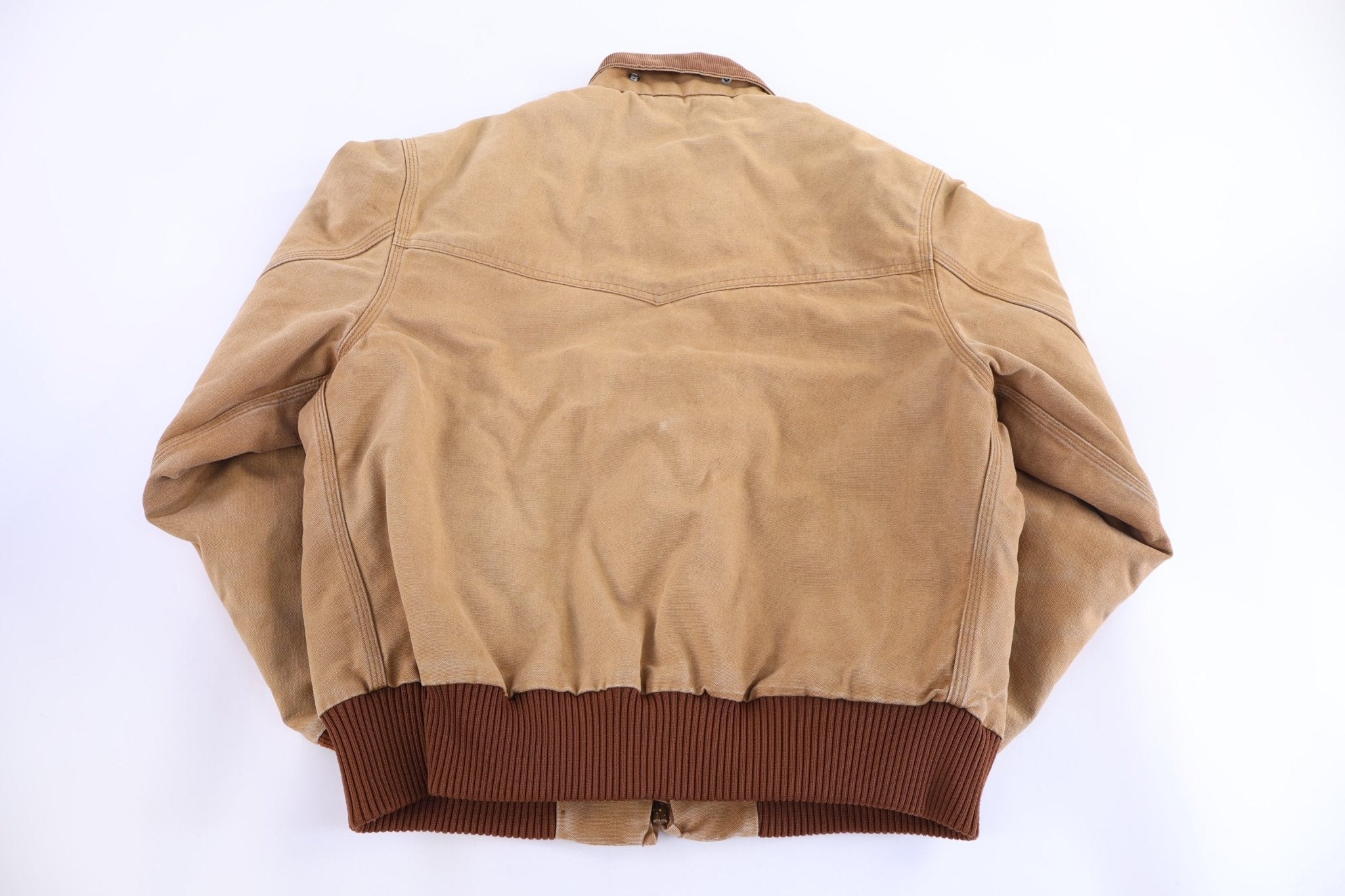 Carhartt Logo Patch Tan Full Zip Santa Fe Jacket - Jacket - Thrifted Threads