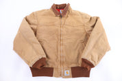 Carhartt Logo Patch Tan Full Zip Santa Fe Jacket - Jacket - Thrifted Threads