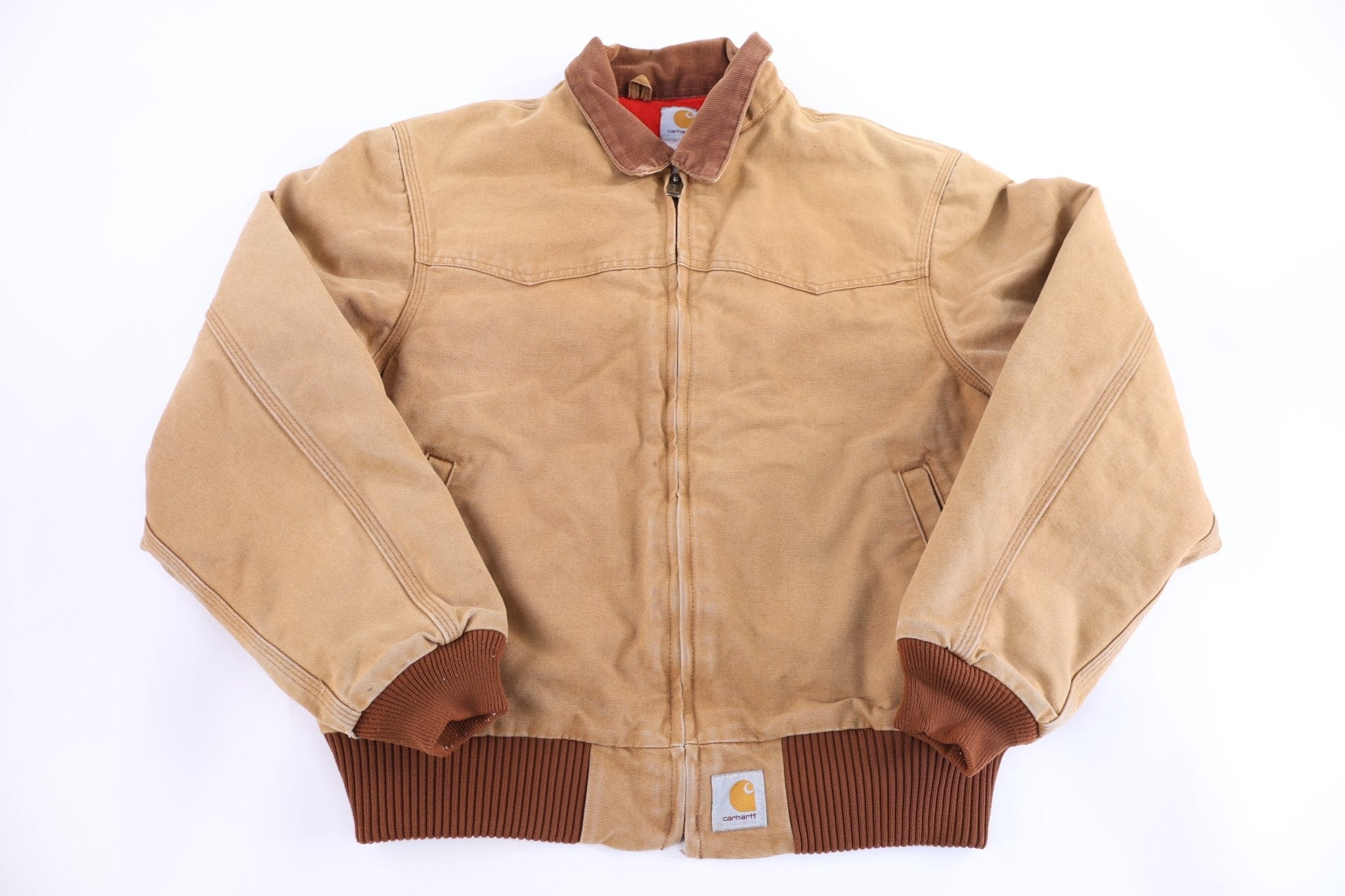 Carhartt Logo Patch Tan Full Zip Santa Fe Jacket - Jacket - Thrifted Threads