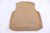 Carhartt Logo Patch Tan Full Zip Vest - Vest - Thrifted Threads
