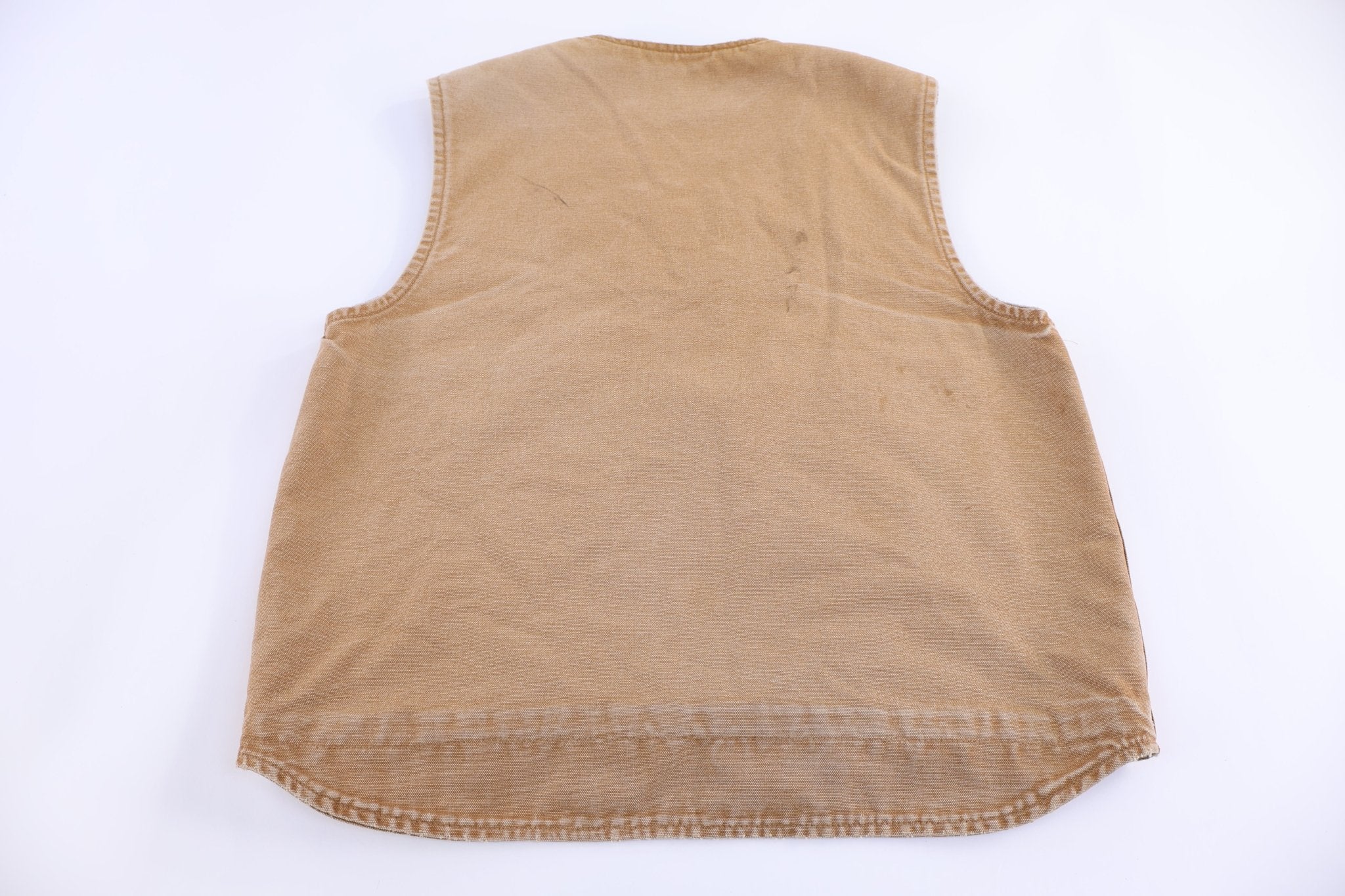 Carhartt Logo Patch Tan Full Zip Vest - Vest - Thrifted Threads