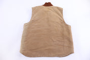 Carhartt Logo Patch Tan Full Zip Vest - Vest - Thrifted Threads