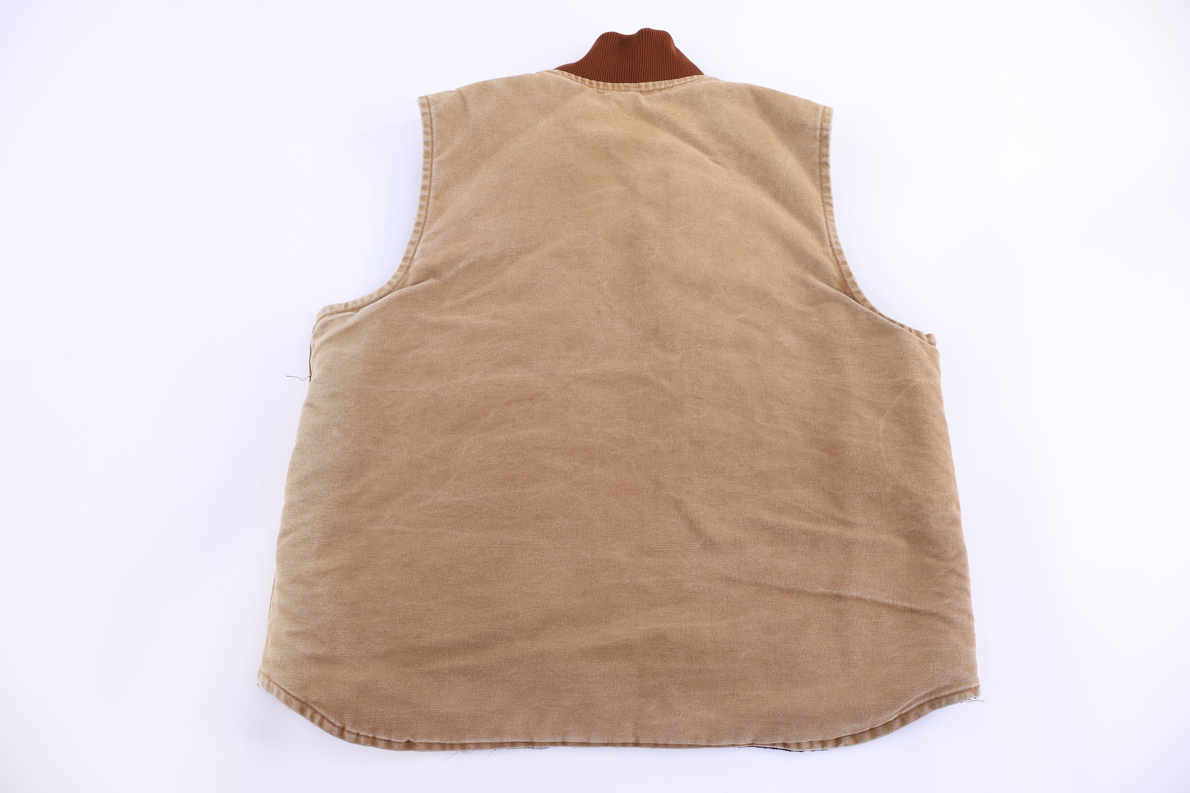 Carhartt Logo Patch Tan Full Zip Vest - Vest - Thrifted Threads
