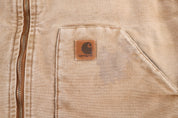 Carhartt Logo Patch Tan Full Zip Vest - Vest - Thrifted Threads