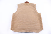 Carhartt Logo Patch Tan Full Zip Vest - Vest - Thrifted Threads