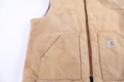 Carhartt Logo Patch Tan Full Zip Vest - Vest - Thrifted Threads