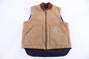Carhartt Logo Patch Tan Full Zip Vest - Vest - Thrifted Threads