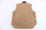 Carhartt Logo Patch Tan Full Zip Vest - Vest - Thrifted Threads