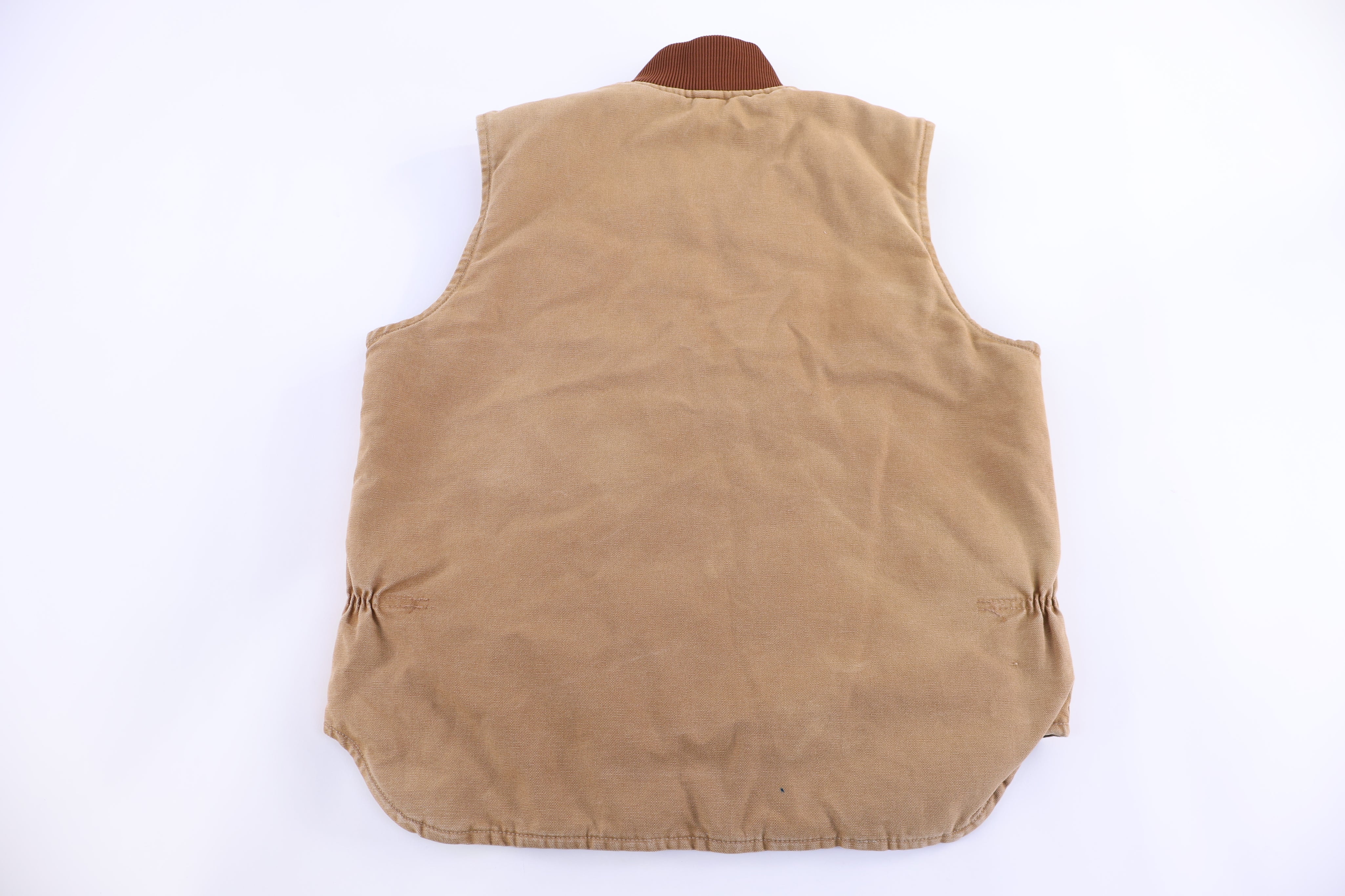 Carhartt Logo Patch Tan Full Zip Vest - Vest - Thrifted Threads