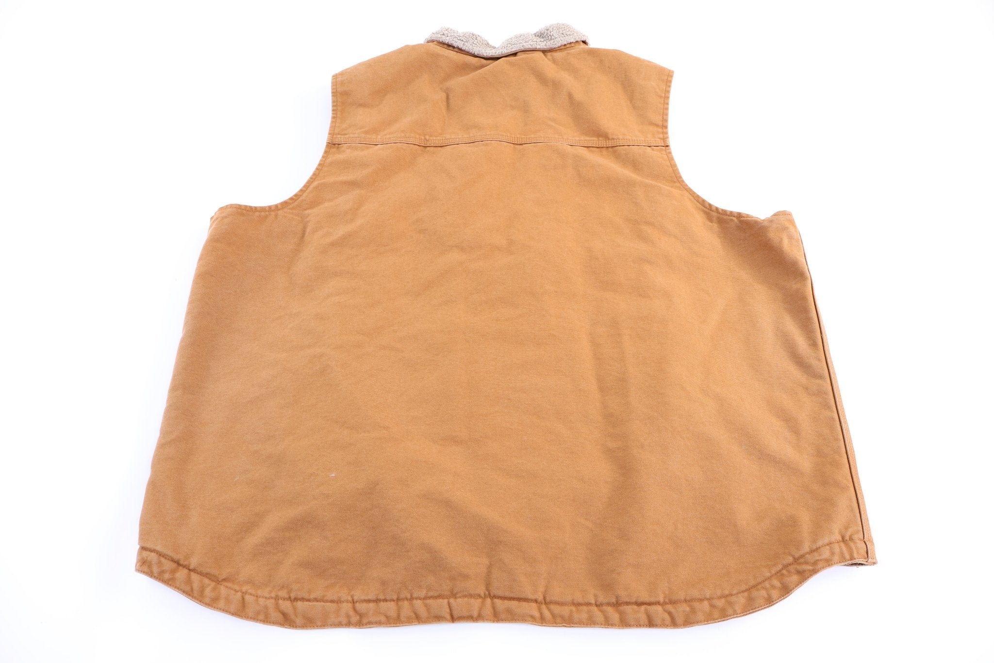 Carhartt Logo Patch Tan Full Zip Vest - Vest - Thrifted Threads