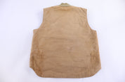 Carhartt Logo Patch Tan Full Zip Vest - Vest - Thrifted Threads