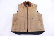 Carhartt Logo Patch Tan Full Zip Vest - Vest - Thrifted Threads