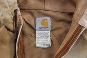 Carhartt Logo Patch Tan Hooded Zip Up Jacket - ThriftedThreads.com