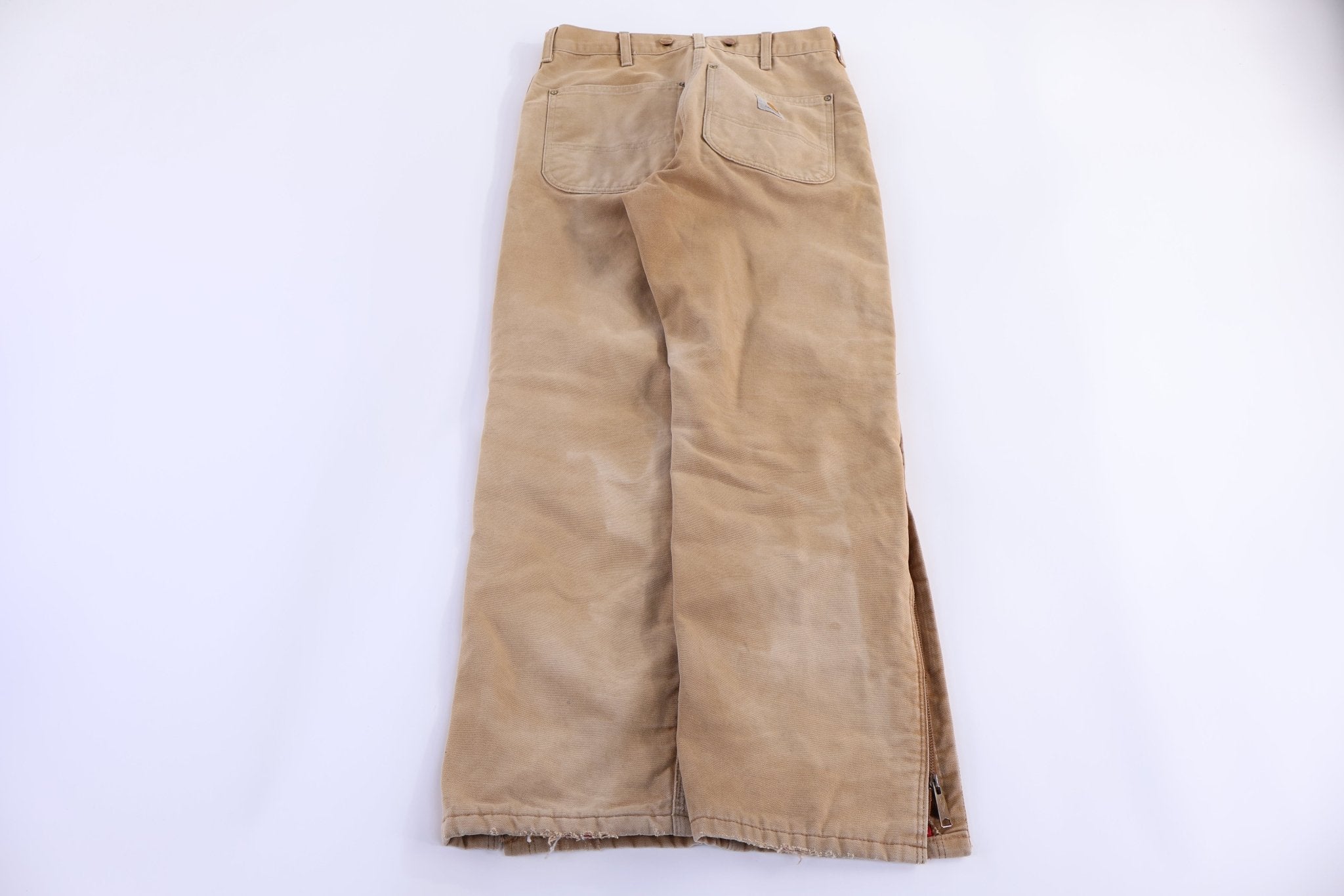 Carhartt Logo Patch Tan Insulated Pants - Pants - Thrifted Threads