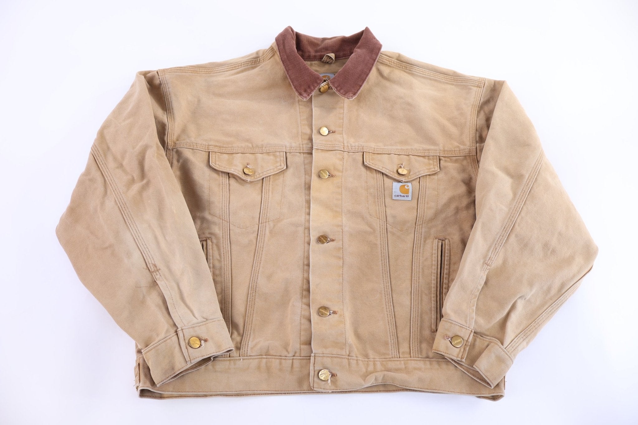 Carhartt Logo Patch Tan Jacket - Jacket - Thrifted Threads