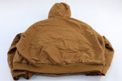 Carhartt Logo Patch Tan Loose Fit Hooded Jacket - ThriftedThreads.com