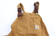 Carhartt Logo Patch Tan Overalls - ThriftedThreads.com