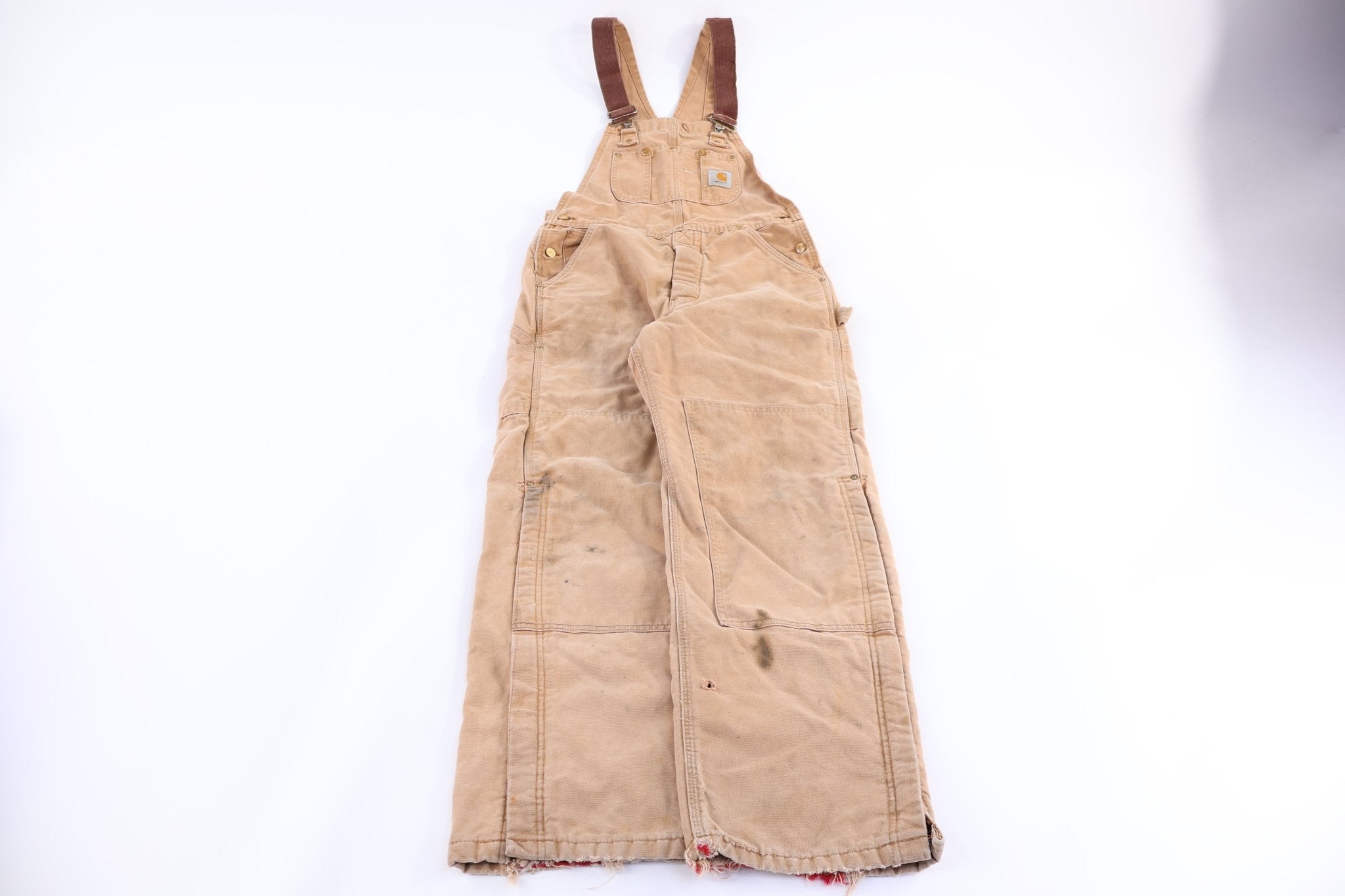 Carhartt Logo Patch Tan Overalls - Overalls - Thrifted Threads