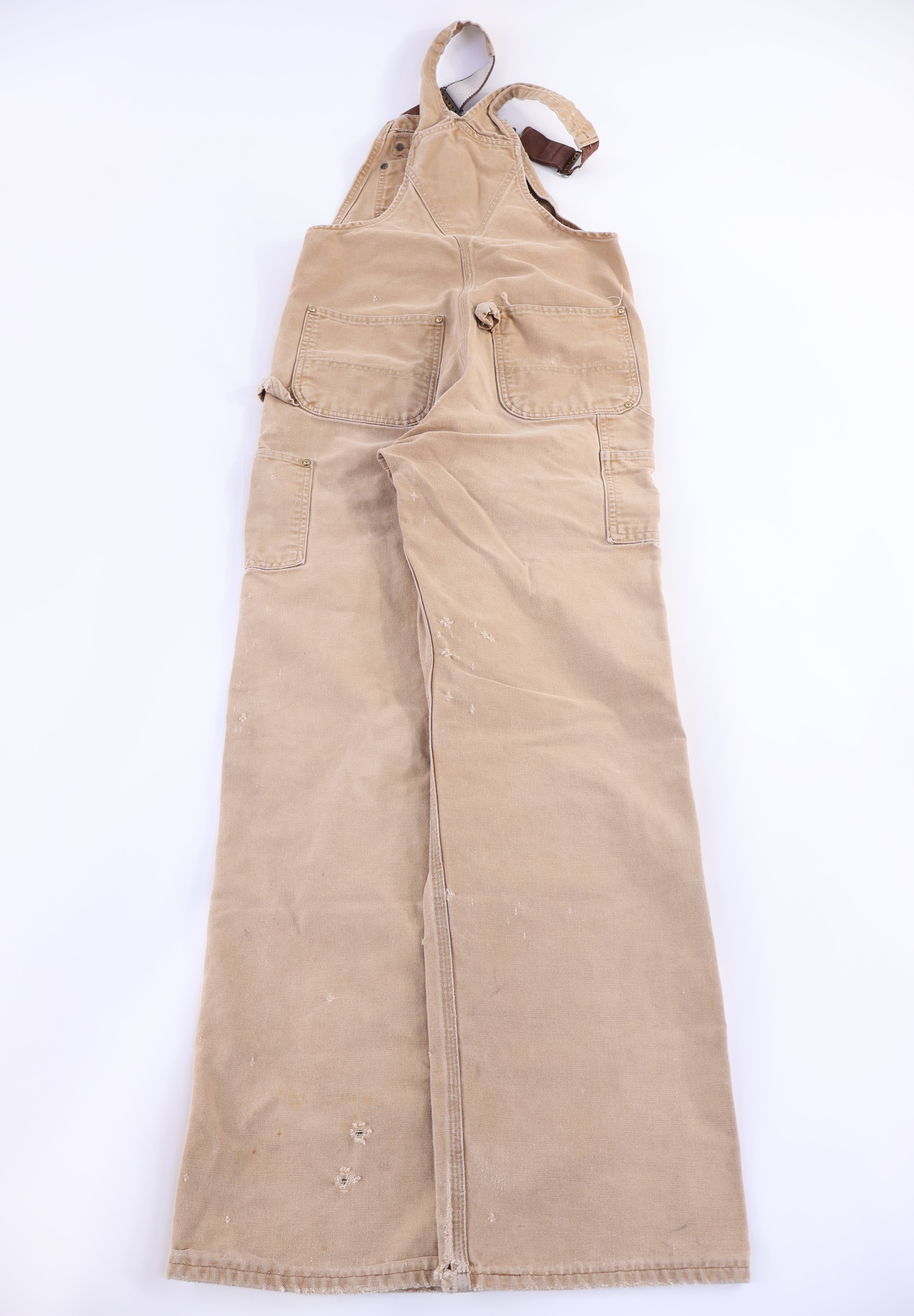 Carhartt Logo Patch Tan Overalls - Overalls - Thrifted Threads