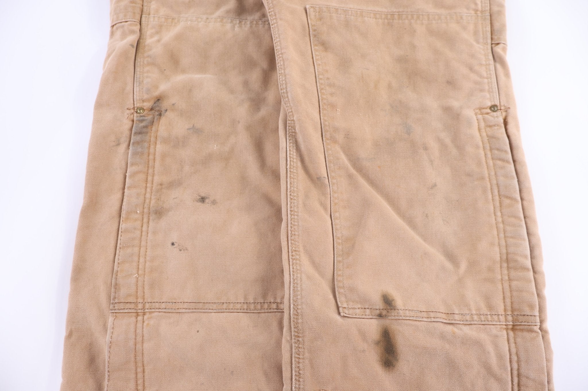 Carhartt Logo Patch Tan Overalls - Overalls - Thrifted Threads