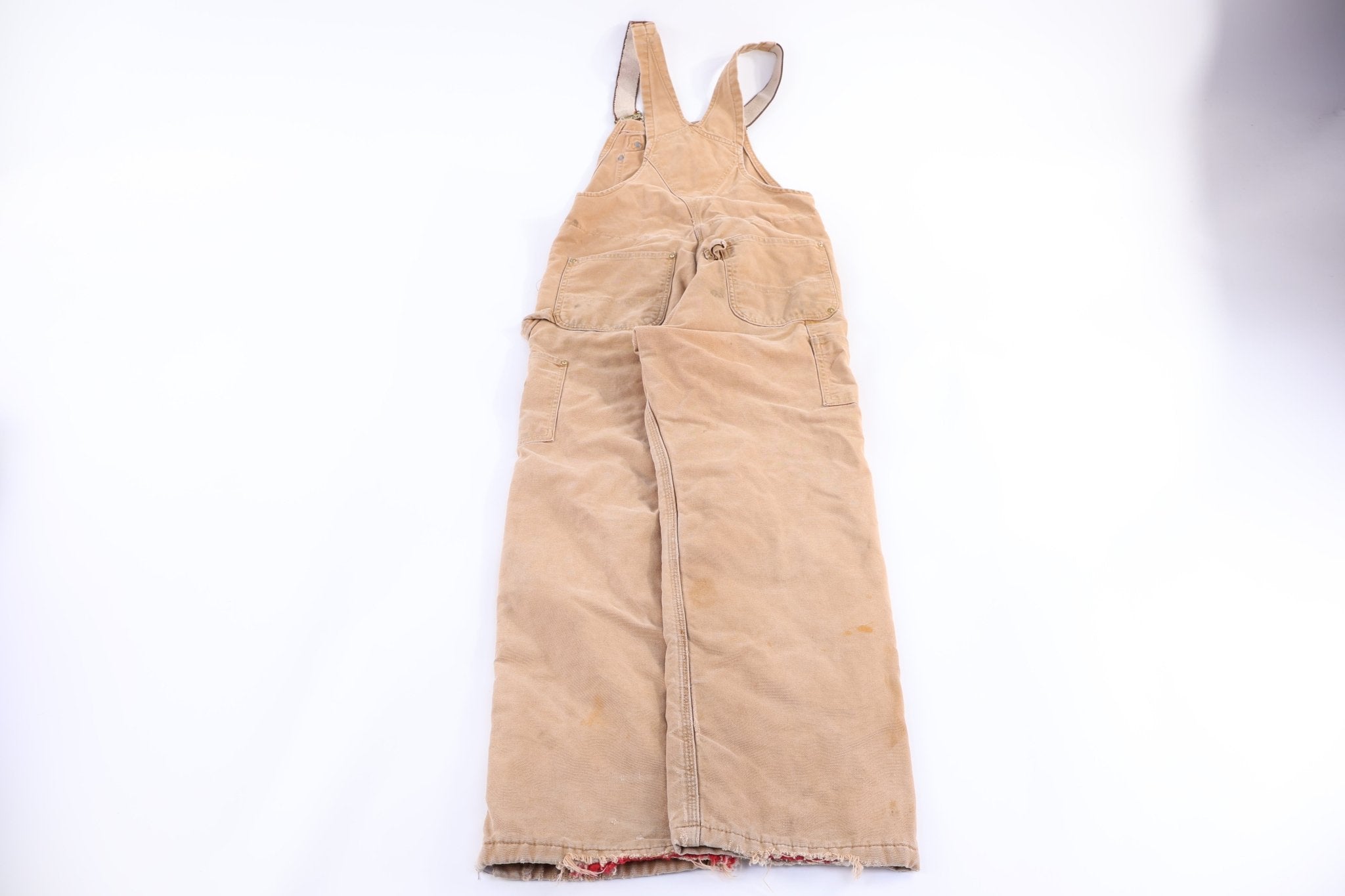 Carhartt Logo Patch Tan Overalls - Overalls - Thrifted Threads