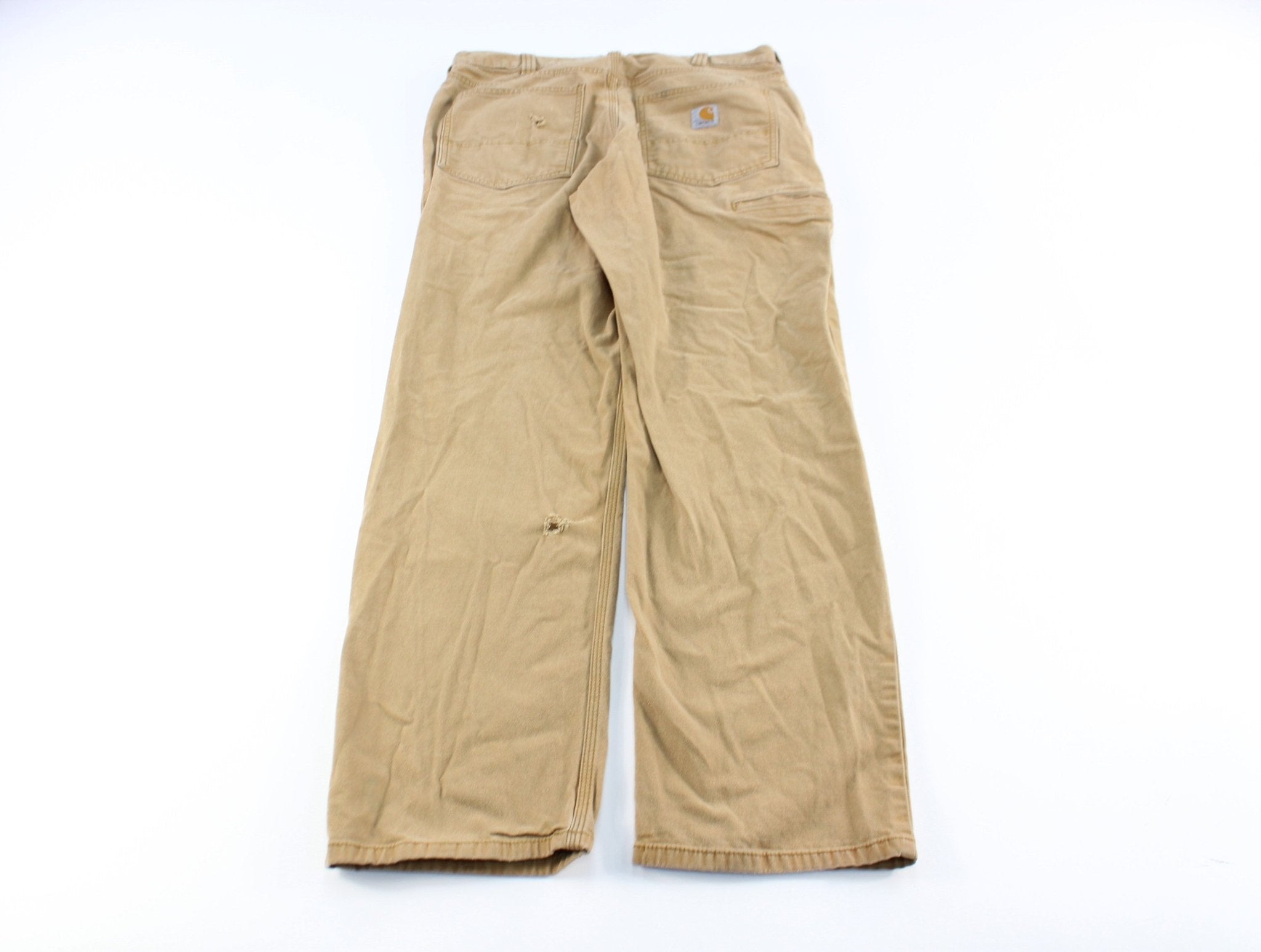 Carhartt Logo Patch Tan Pants - ThriftedThreads.com